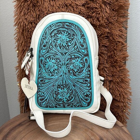Myra Harmony Ridge Sling Bag in Turquoise - Picture 1 of 11
